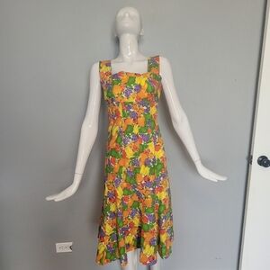 Vintage Handmade Fruity Pinup Dress, VGUC, Approximate Size 6